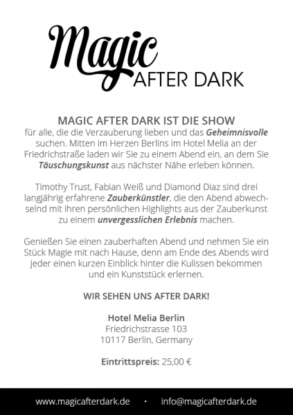 Magic After Dark Berlin Informationen Magic After Dark Berlin Informationen